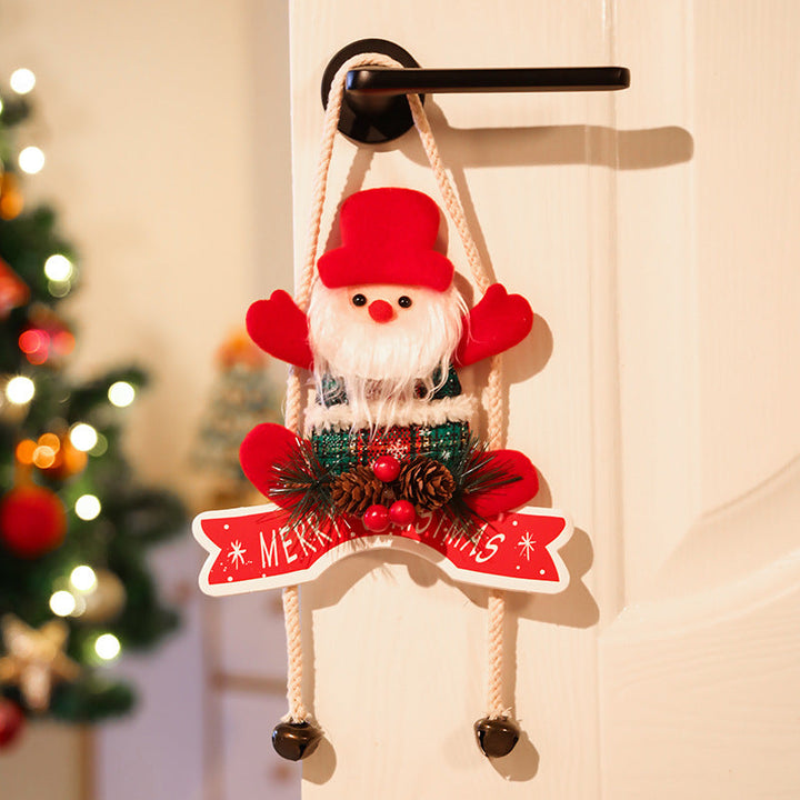 Christmas Door Hanger Santa Reindeer Holiday Display