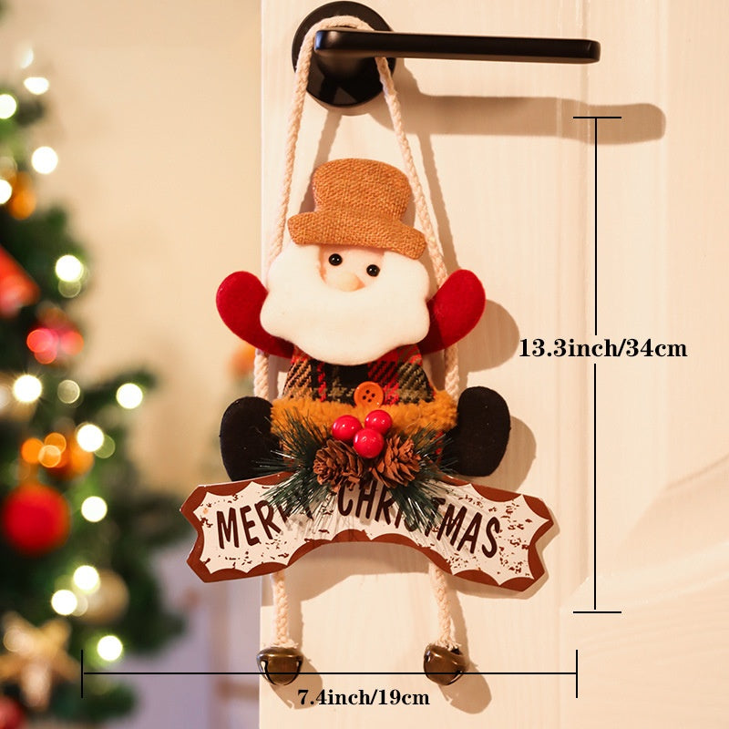Christmas Door Hanger Santa Reindeer Holiday Display
