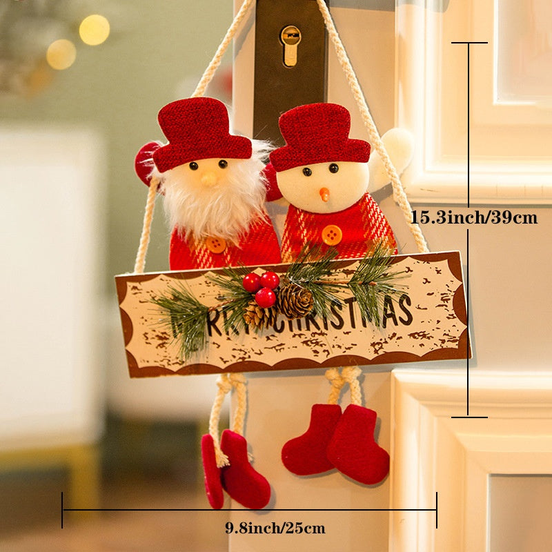 Christmas Door Hanger Santa Reindeer Holiday Display