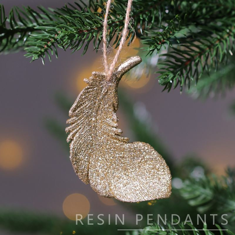 Christmas Tree Ornaments With Sparkling Gold Detail
