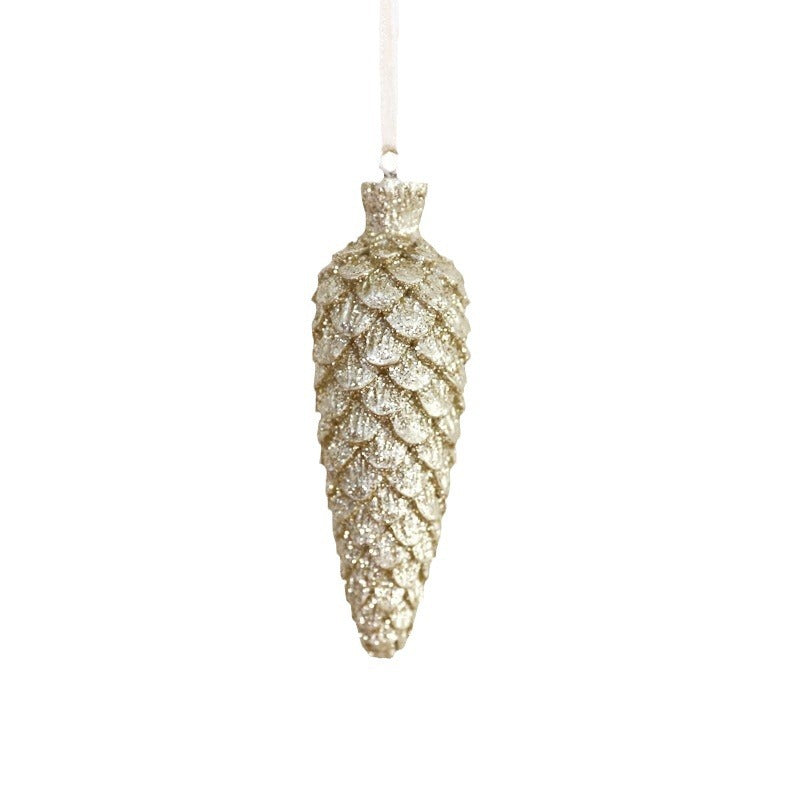 Christmas Tree Ornaments With Sparkling Gold Detail
