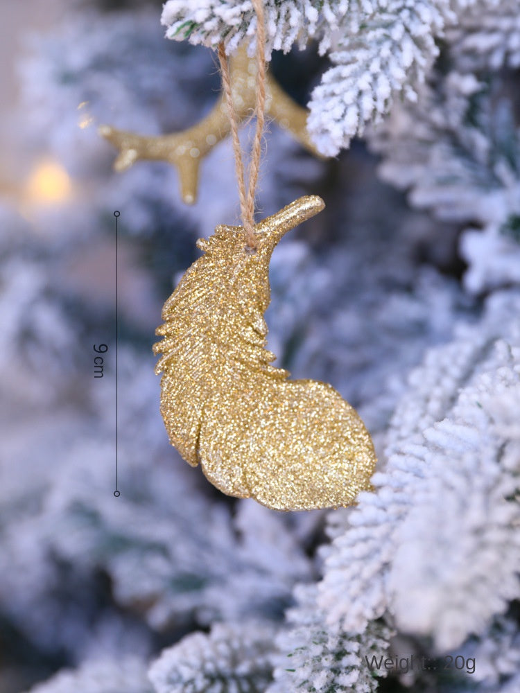 Christmas Tree Ornaments With Sparkling Gold Detail