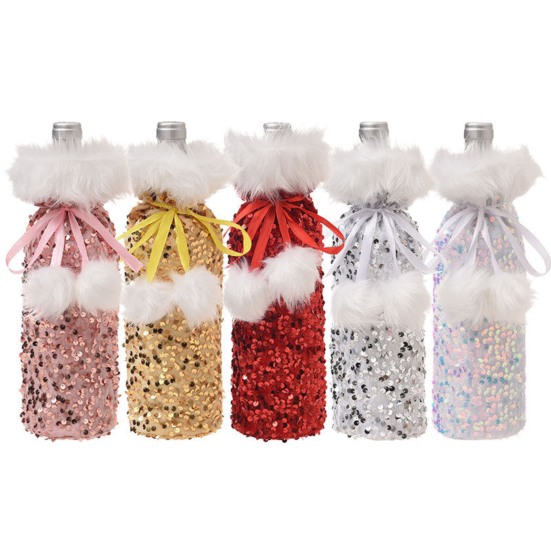 Christmas Wine Bottle Cover – Sparkling Table Decor