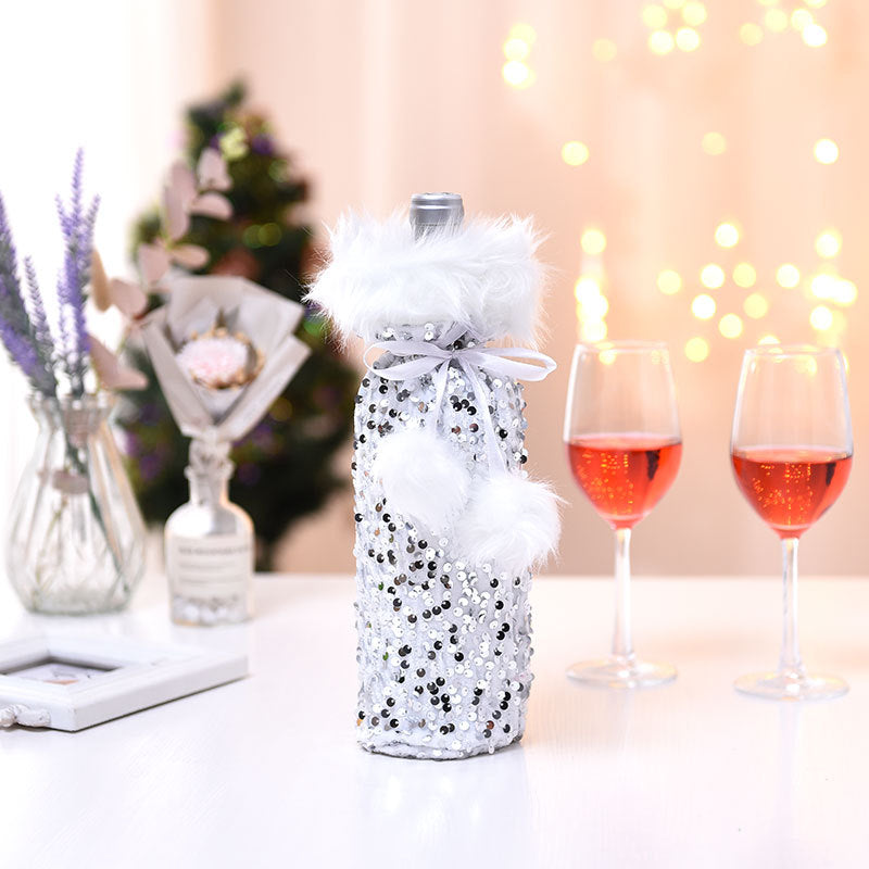 Christmas Wine Bottle Cover – Sparkling Table Decor