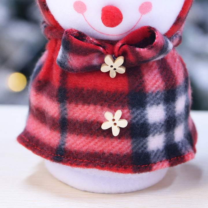 Christmas Apple Gift Bag Snowman Pouch for Kids Gifts