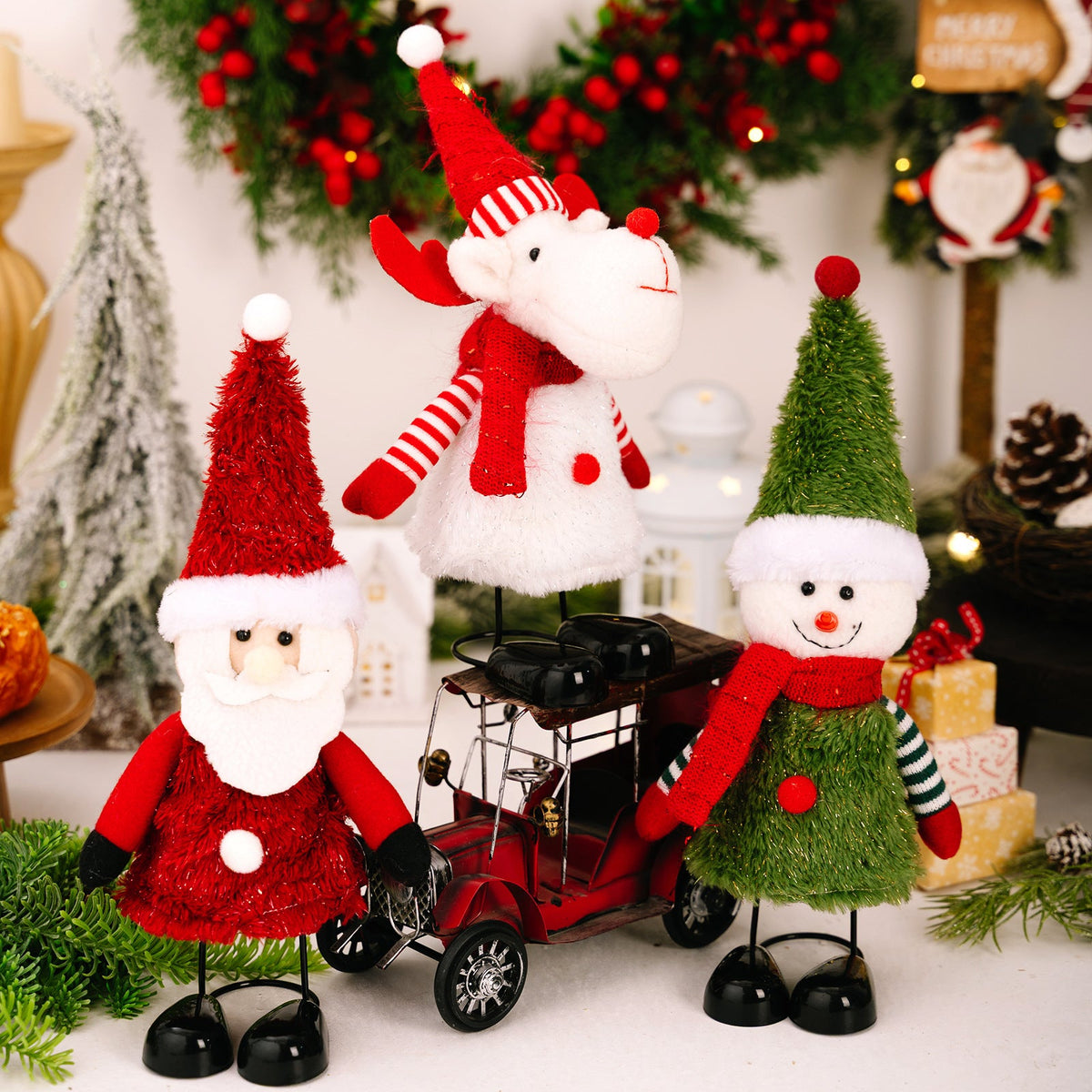 Christmas Figurine Set for Cheerful Tabletop Displays