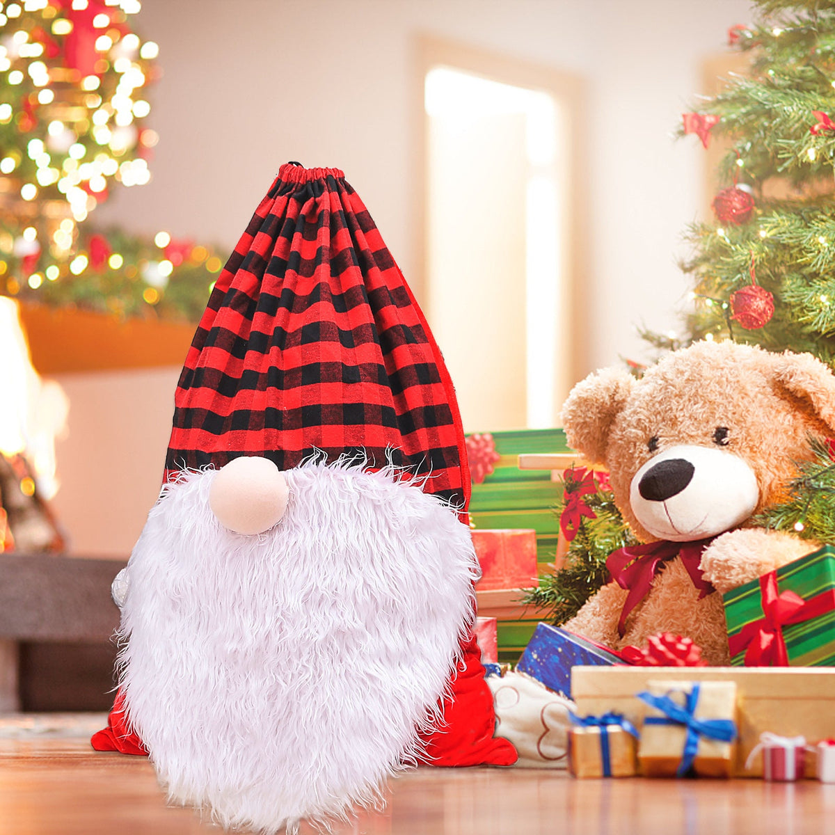 Oversized Santa Gnome Gift Bag Christmas Tree Decor