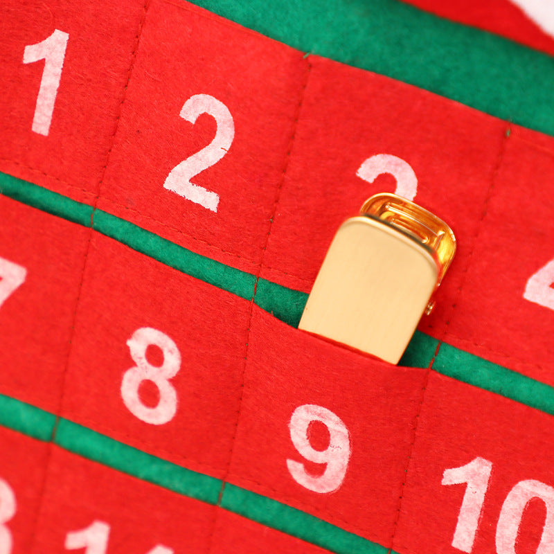 Christmas Advent Calendar With 24 Fillable Pockets