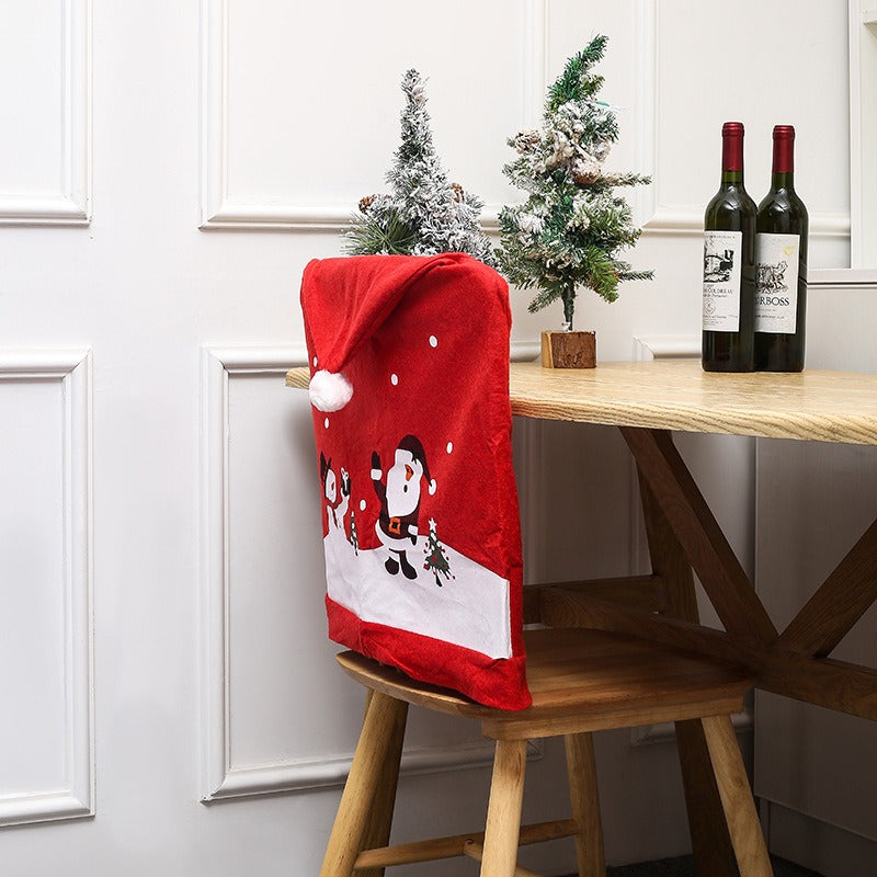 Christmas Chair Cover Decoration - Santa Hat Style