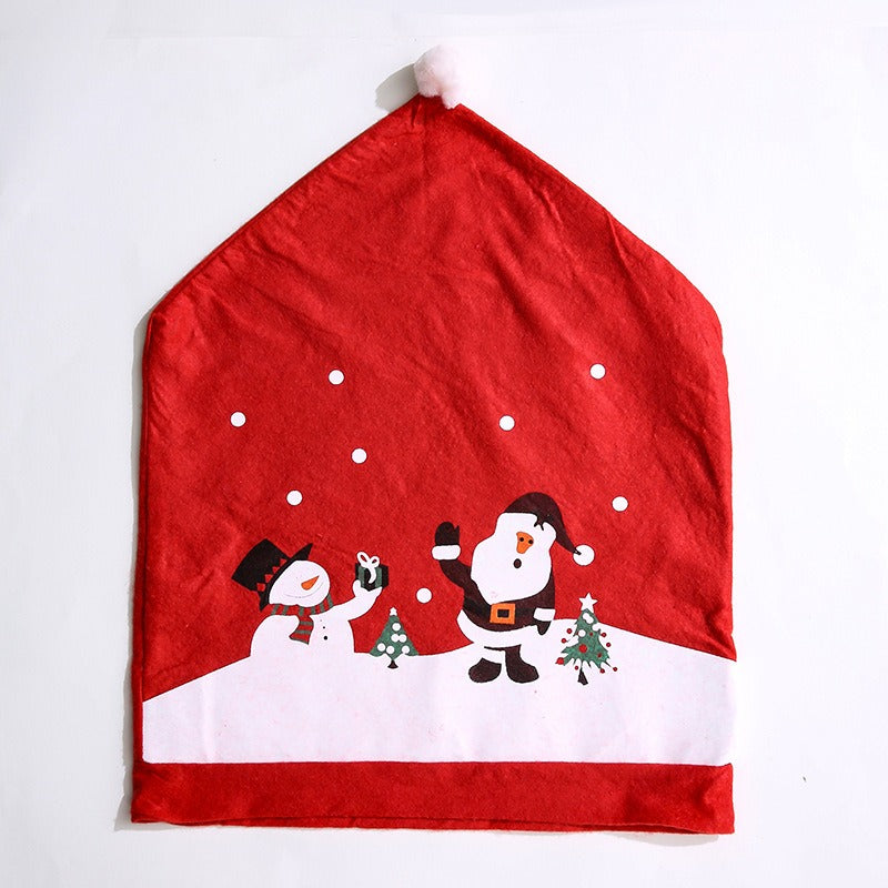 Christmas Chair Cover Decoration - Santa Hat Style