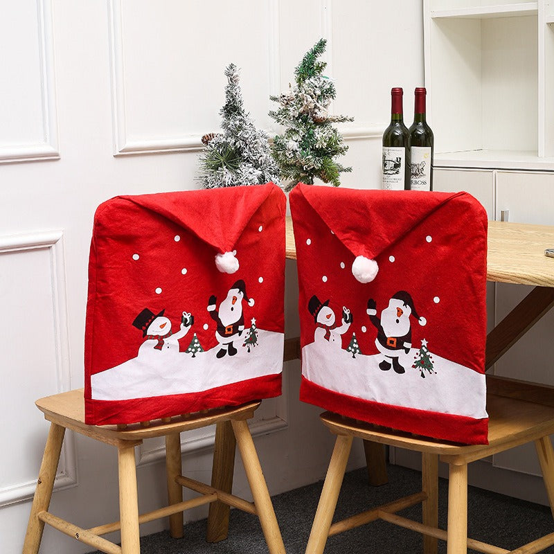 Christmas Chair Cover Decoration - Santa Hat Style