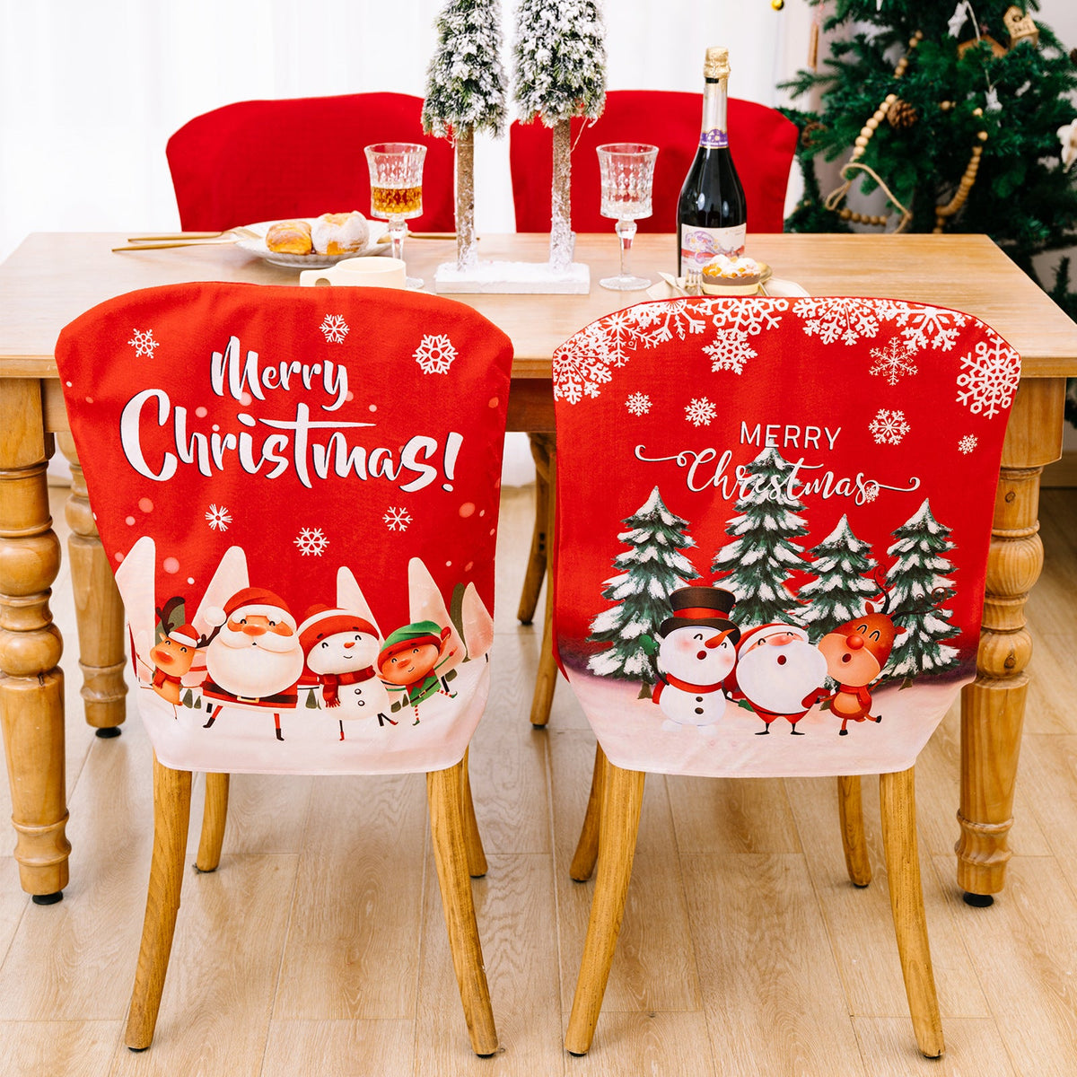 Christmas Chair Covers for Festive Holiday Dining Rooms