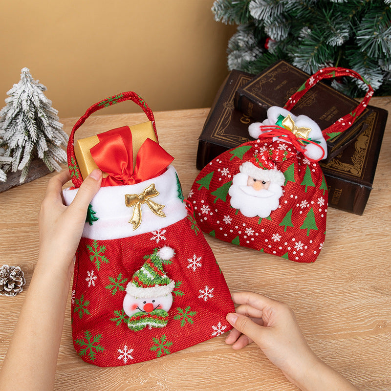 Christmas Gift Bag – Reusable Santa Treat Pouch Decor