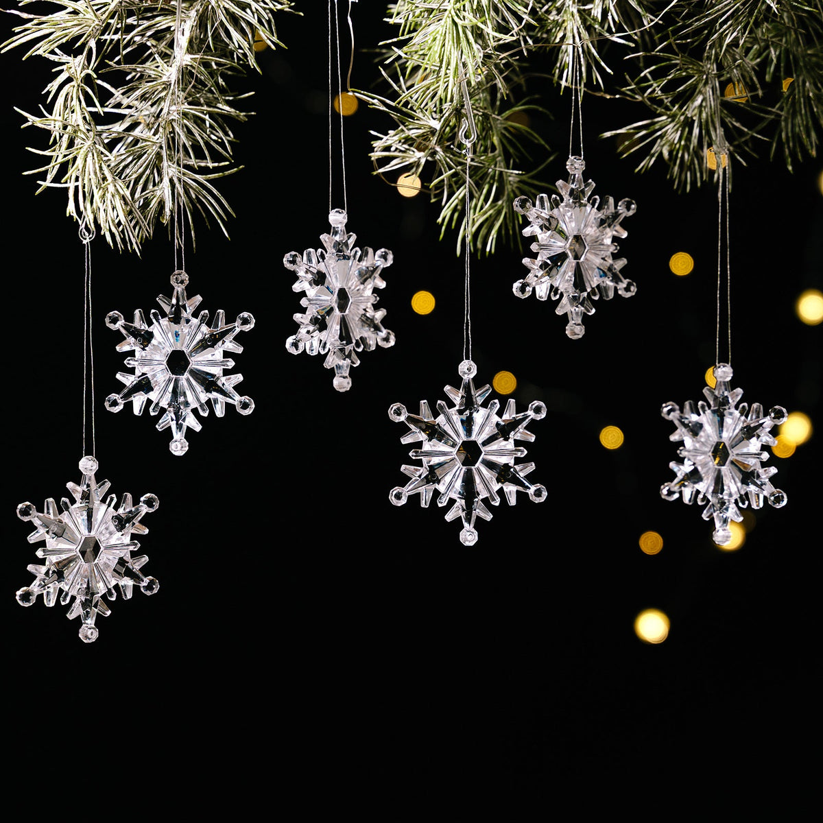 Transparent Snowflake Ornaments for Sparkling Trees