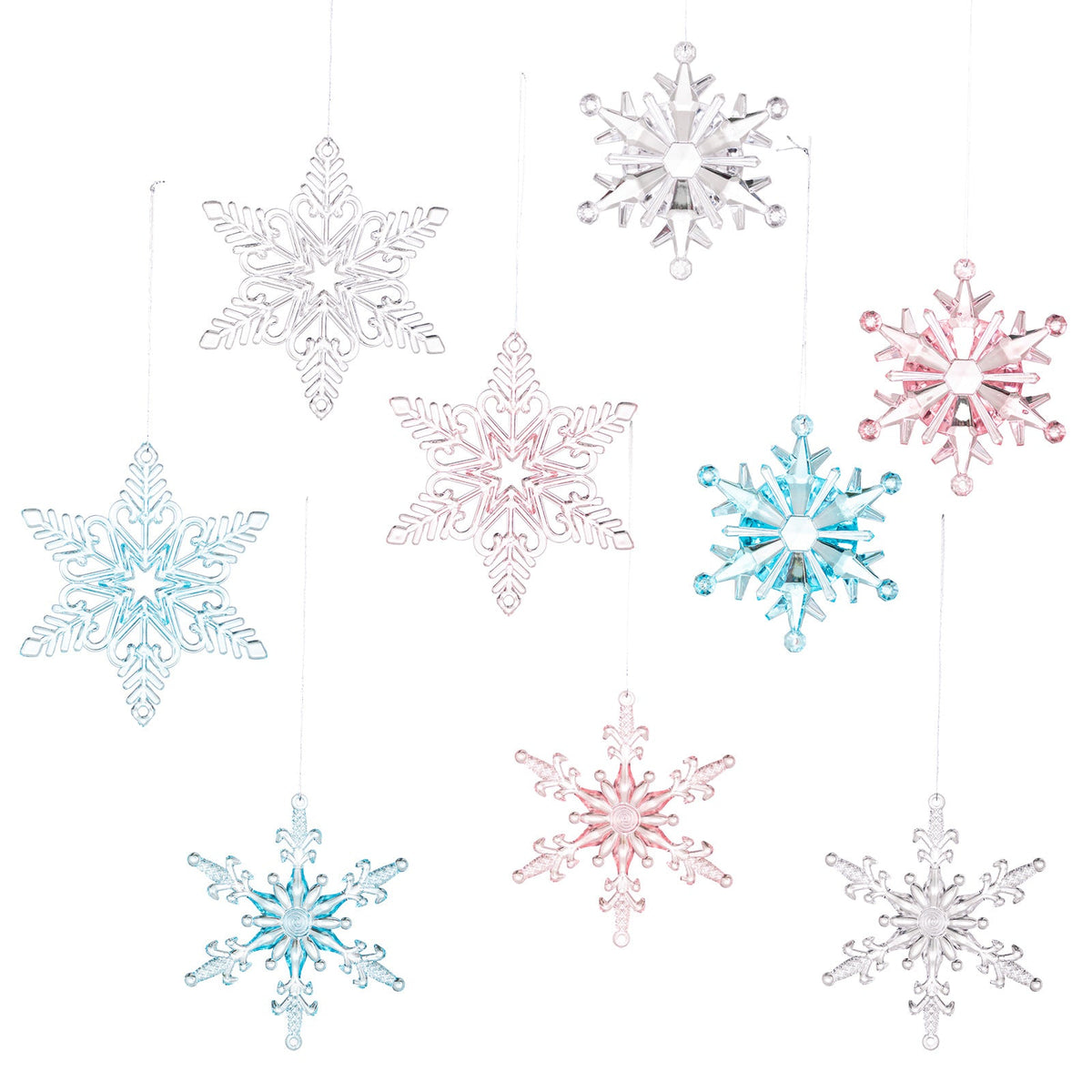 Transparent Snowflake Ornaments for Sparkling Trees