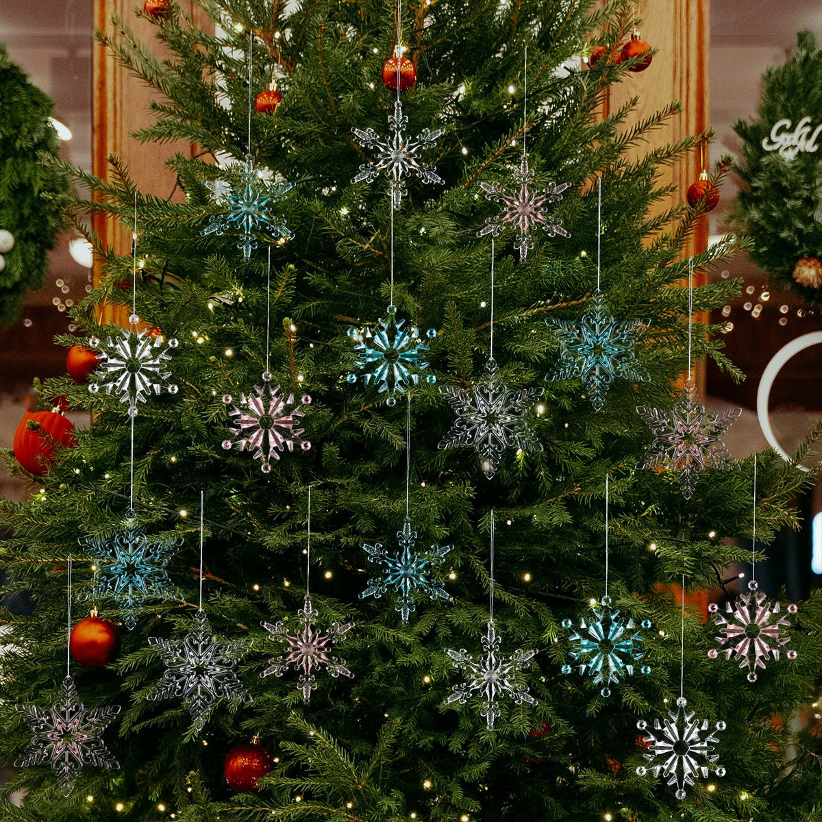 Transparent Snowflake Ornaments for Sparkling Trees