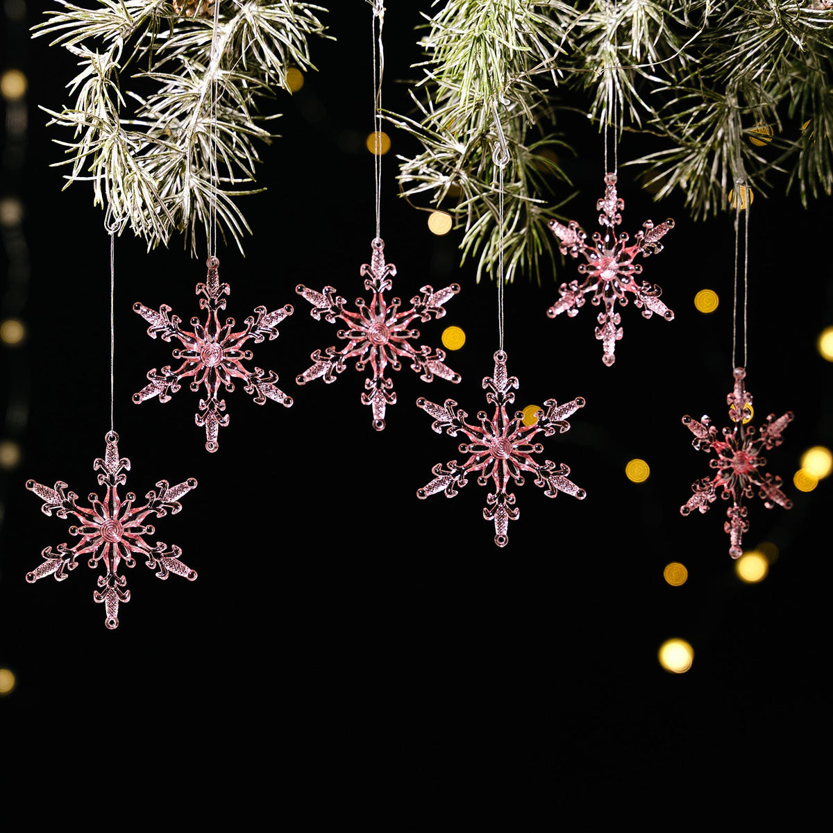 Transparent Snowflake Ornaments for Sparkling Trees