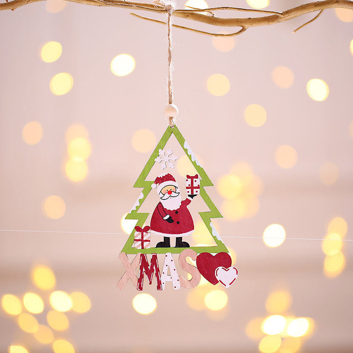 Wooden Christmas Tree Ornaments, 3-Piece Character Set