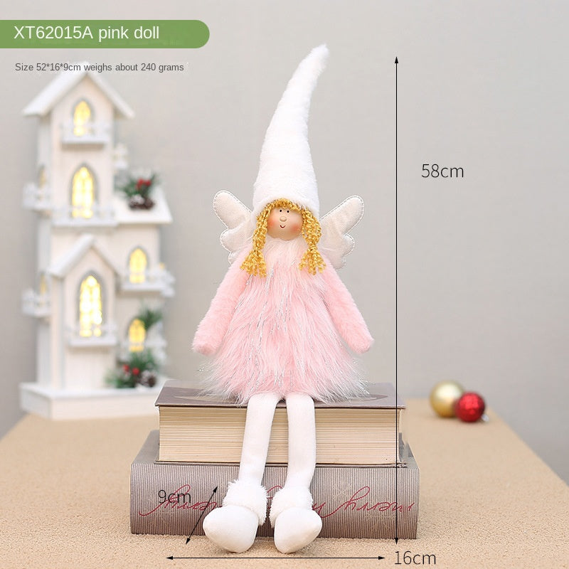Christmas Angel Wings Doll Ornament for Cozy Holiday Decor