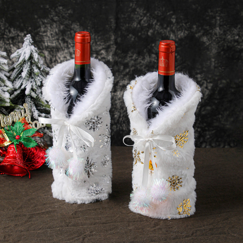 Christmas Wine Bottle Decoration Set, Festive Table