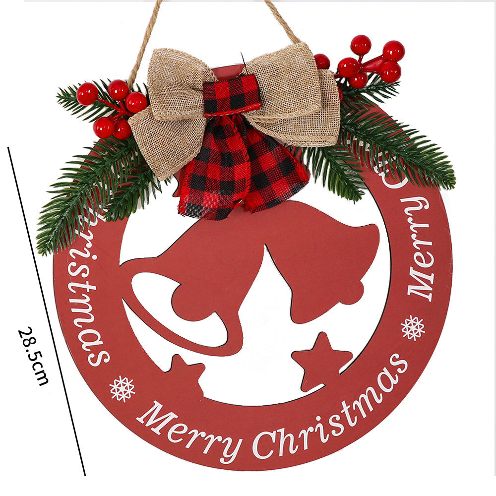 Rustic Wood Christmas Wreath Door Plaque Decoration