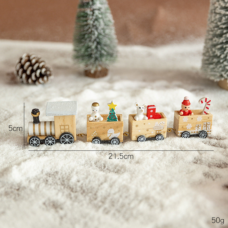 Wooden Christmas Train Decor for Small-Space Displays