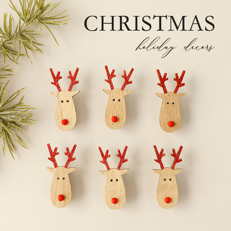 Wooden Christmas Ornaments With Rustic Reindeer Charm