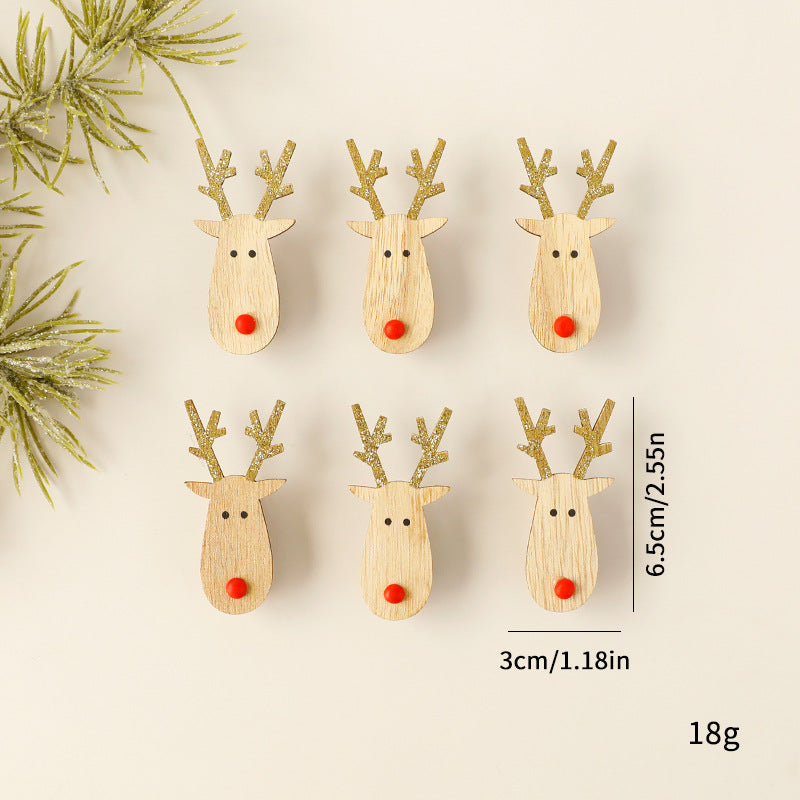 Wooden Christmas Ornaments With Rustic Reindeer Charm