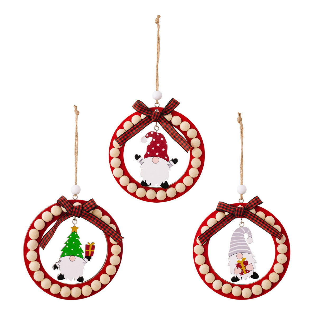 Wooden Christmas Gnome Ornaments For Rustic Cheer
