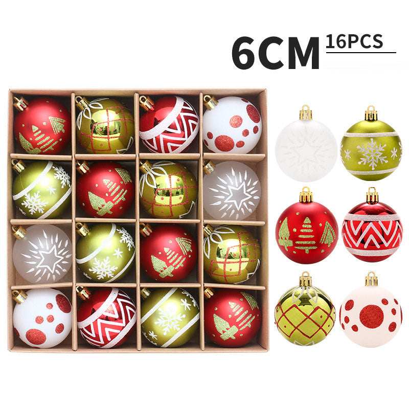 Christmas Tree Ornaments 16-Piece Festive Holiday Set