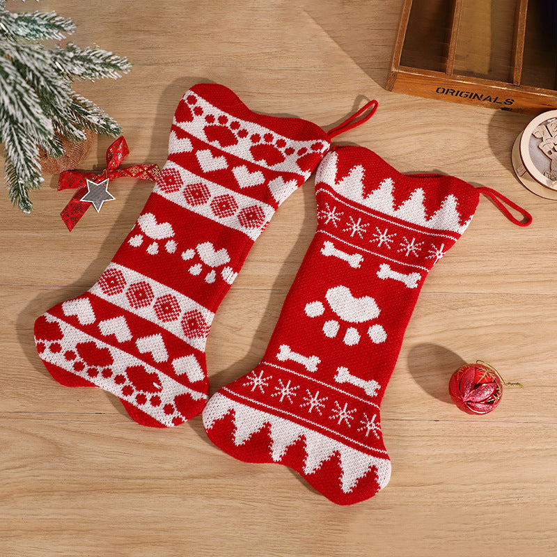 Christmas Bone Stocking Treat Gift Bag for Pet Gifts