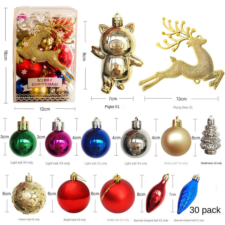 Christmas Ornaments Set of 30 | Colorful Tree Decor