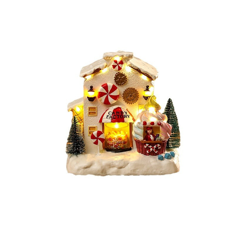 Christmas Candy House Decoration With Cozy Warm Glow