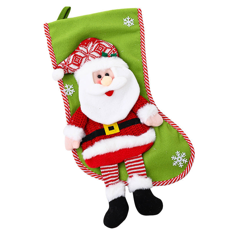 Christmas Stocking Gift Bag With Plush 3D Characters