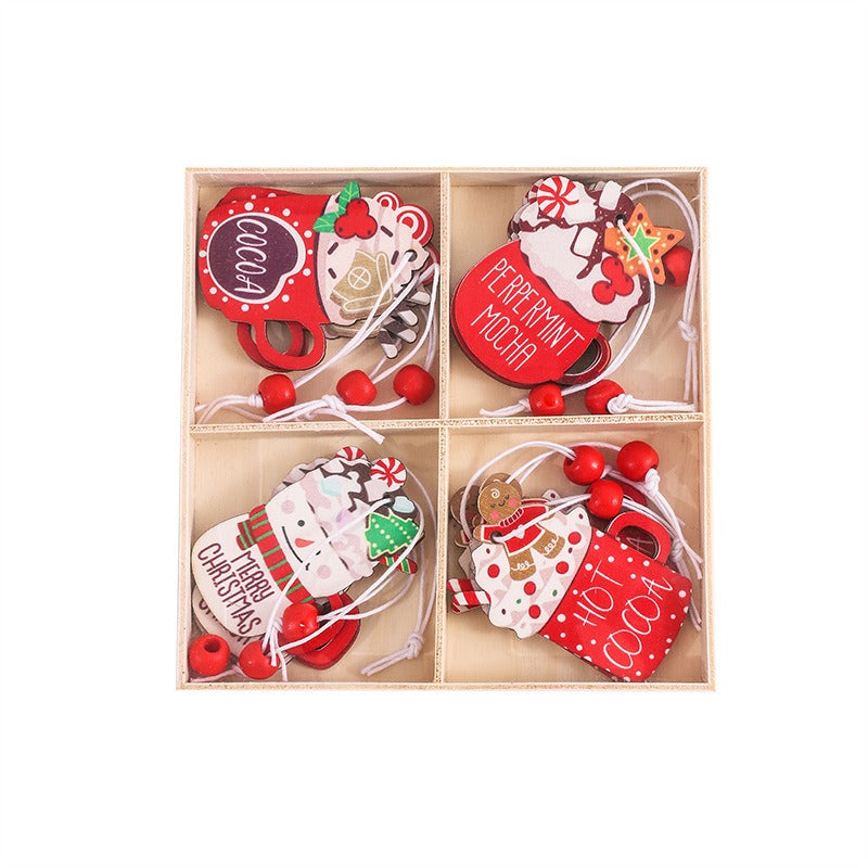 Wooden Christmas Ornaments Set for Cozy Tree Decor