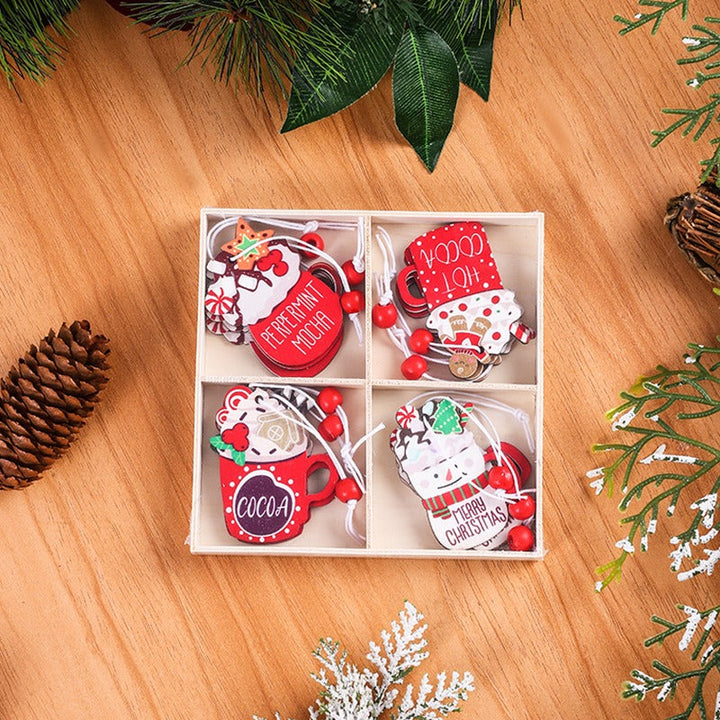 Wooden Christmas Ornaments Set for Cozy Tree Decor