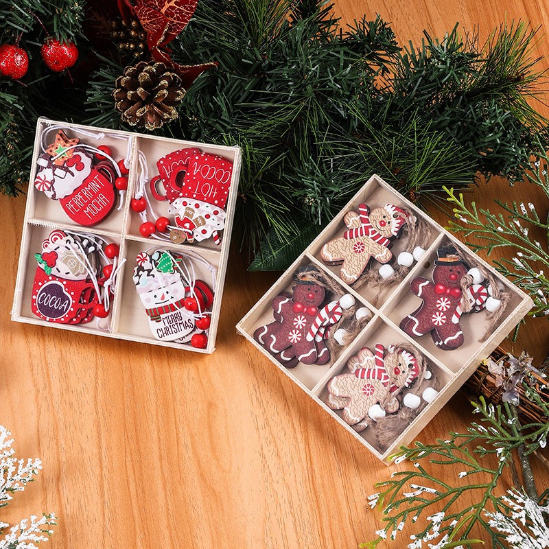 Wooden Christmas Ornaments Set for Cozy Tree Decor