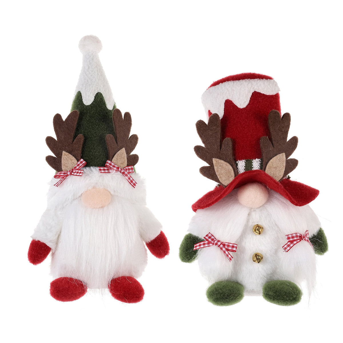 Christmas Gnome Decorations With Reindeer Antlers Set