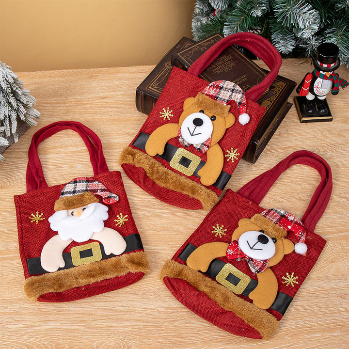 Christmas Gift Bags With Plush Character Keepsakes