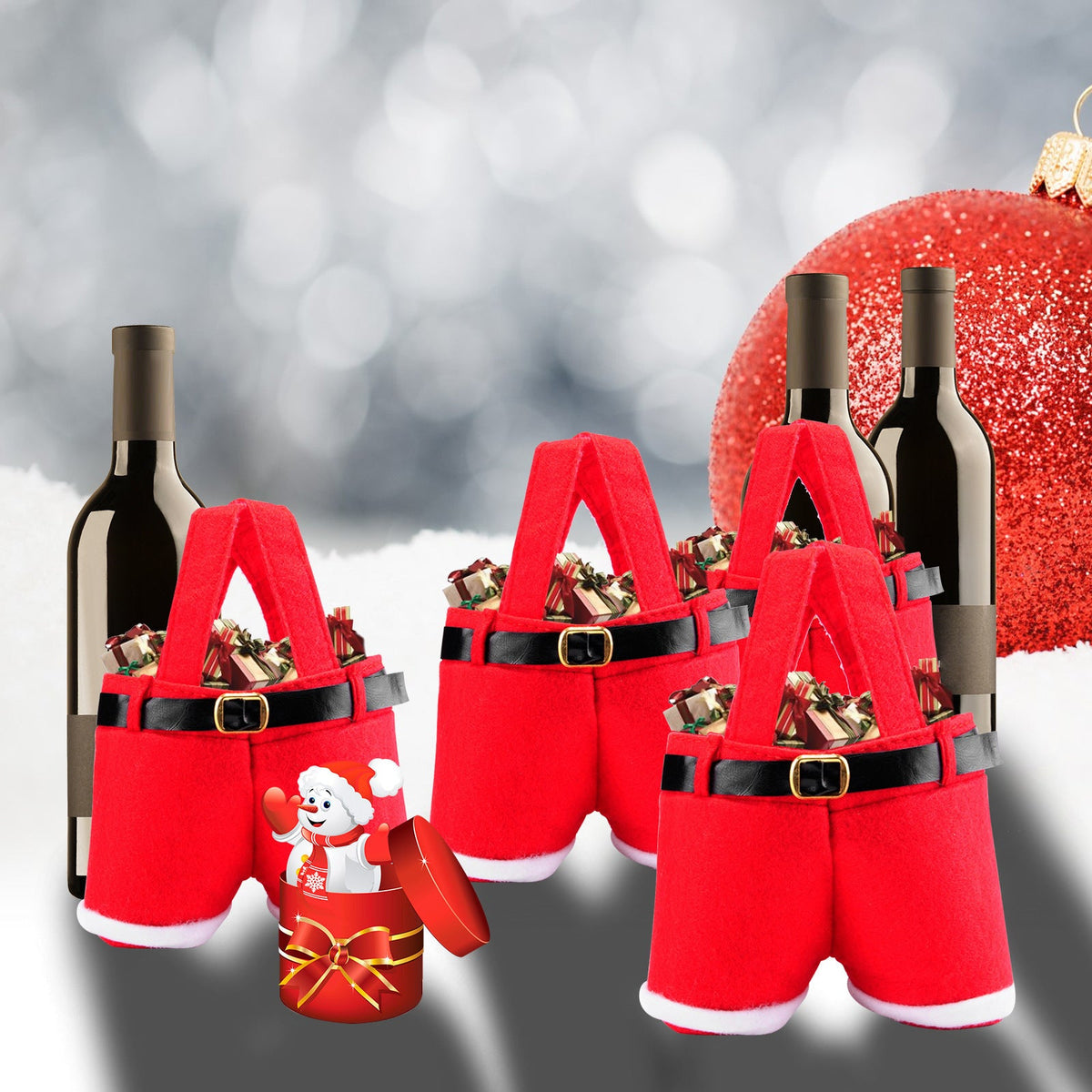 Santa Pants Christmas Gift Bag for Festive Presents