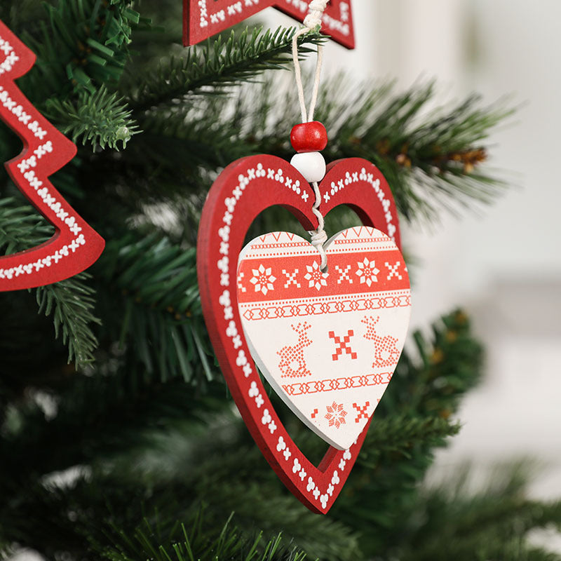 Christmas Tree Ornaments Set | Nordic Red & White