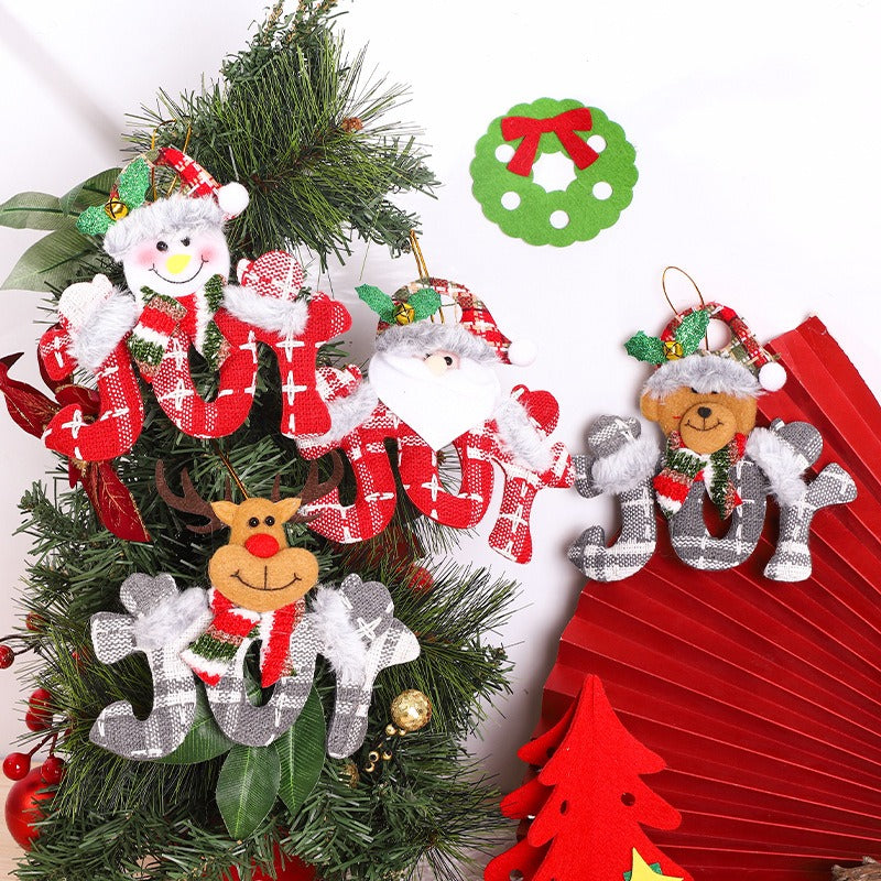 Plush Christmas Ornament Set - 4 Character Figures