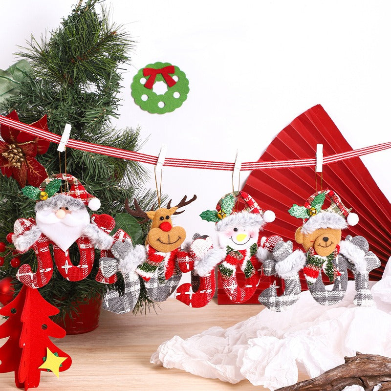 Plush Christmas Ornament Set - 4 Character Figures