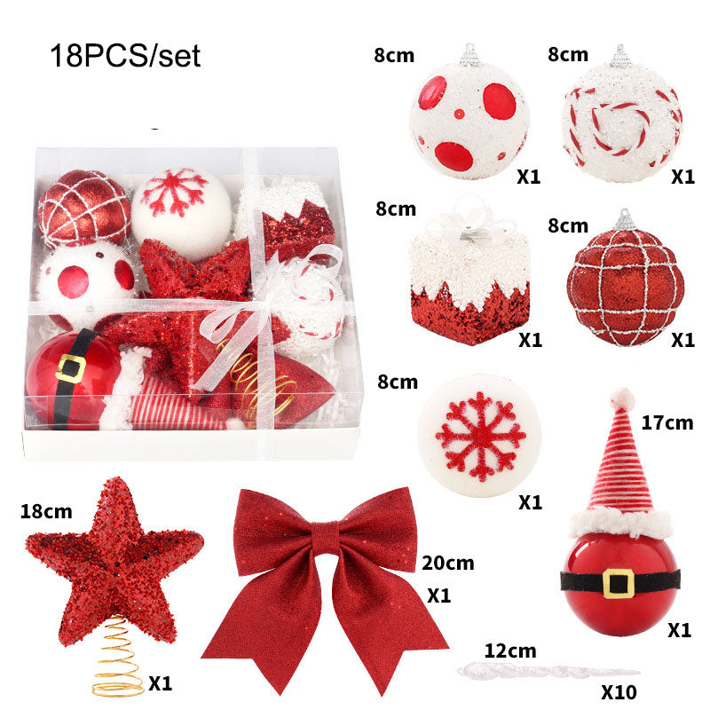 Christmas Tree Decorations Set With Star Topper, 18-Piece