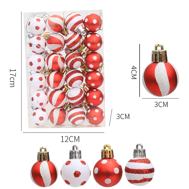 Mini Christmas Tree Ornaments | Red & White Baubles
