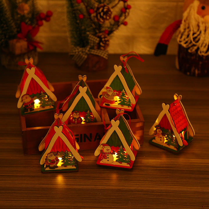 Christmas Wooden Houses With a Warm Cozy Built-In Glow