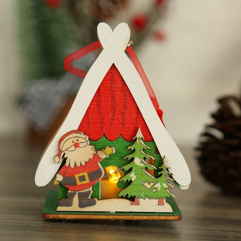 Christmas Wooden Houses With a Warm Cozy Built-In Glow