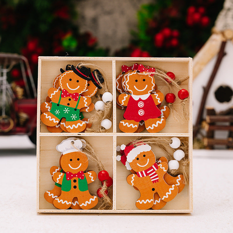 Wooden Christmas Tree Ornaments for Whimsical Cheer