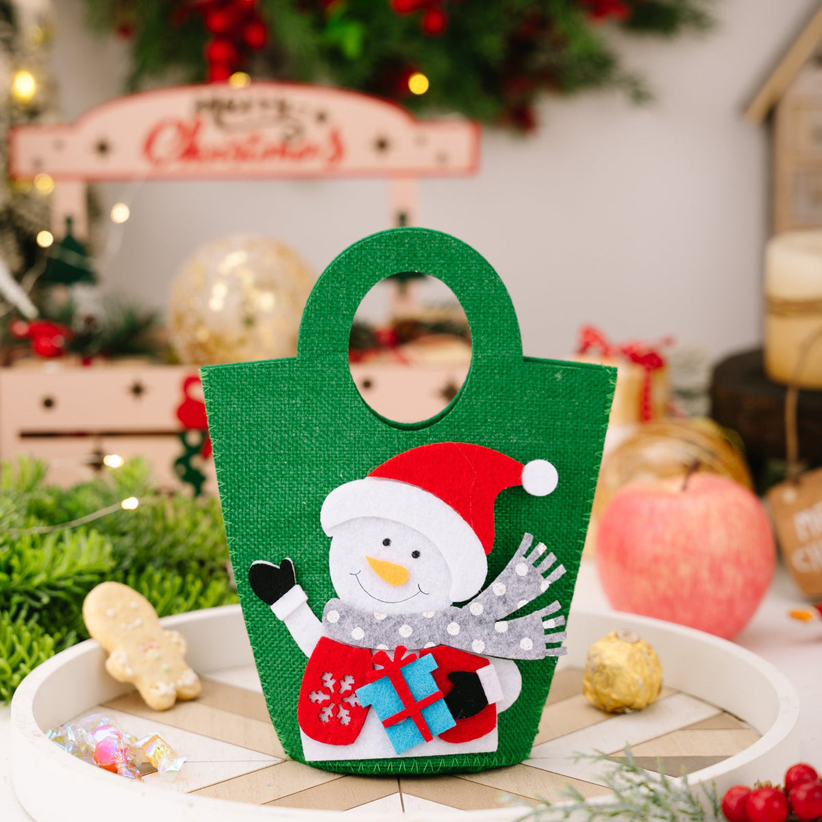 Reusable Christmas Gift Bags for Kids, 3-Piece Set