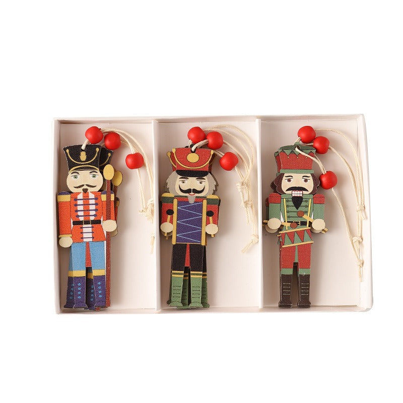 Wooden Nutcracker Ornaments for Festive Tree Decor